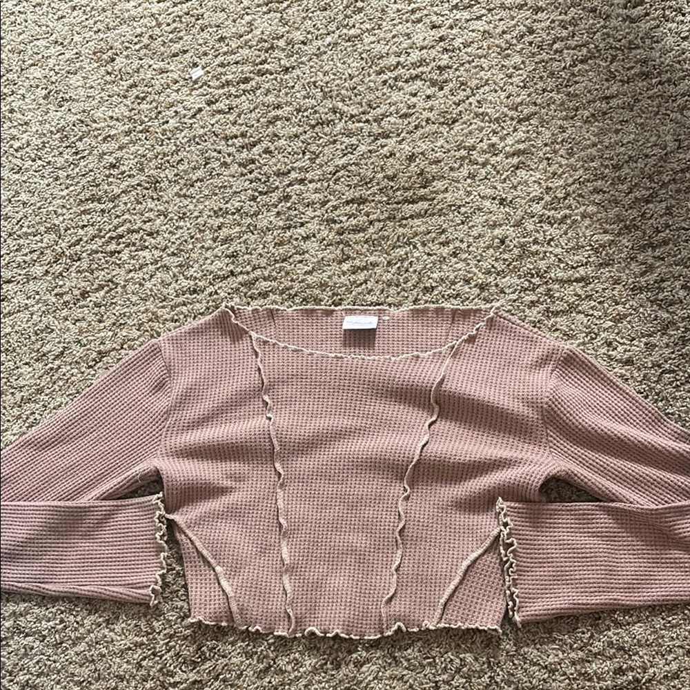 Urban Outfitters Pink Asymmetrical Off-the-Shoulder Sweater